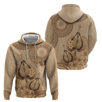 Brown Bula Fiji Hoodie Fijian Dance Fan Tapa Cloth Pattern LT14 - Polynesian Pride