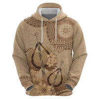 Brown Bula Fiji Hoodie Fijian Dance Fan Tapa Cloth Pattern LT14 - Polynesian Pride