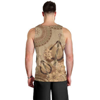 Brown Bula Fiji Men Tank Top Fijian Dance Fan Tapa Cloth Pattern LT14 - Polynesian Pride