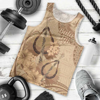Brown Bula Fiji Men Tank Top Fijian Dance Fan Tapa Cloth Pattern LT14 - Polynesian Pride