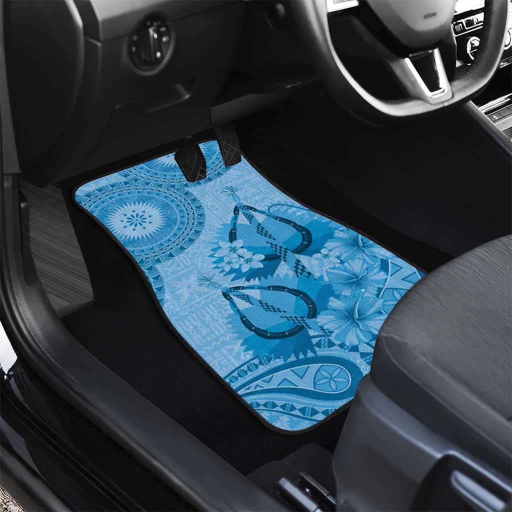 Blue Bula Fiji Car Mats Fijian Dance Fan Tapa Cloth Pattern LT14 - Polynesian Pride