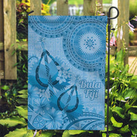 Blue Bula Fiji Garden Flag Fijian Dance Fan Tapa Cloth Pattern
