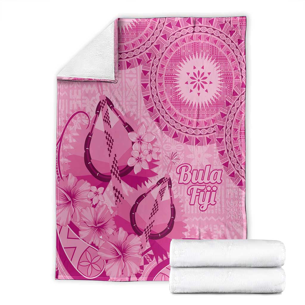 Pink Bula Fiji Blanket Fijian Dance Fan Tapa Cloth Pattern