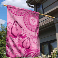 Pink Bula Fiji Garden Flag Fijian Dance Fan Tapa Cloth Pattern