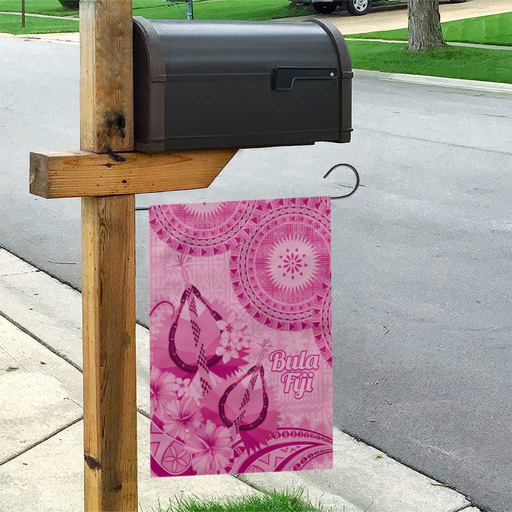 Pink Bula Fiji Garden Flag Fijian Dance Fan Tapa Cloth Pattern