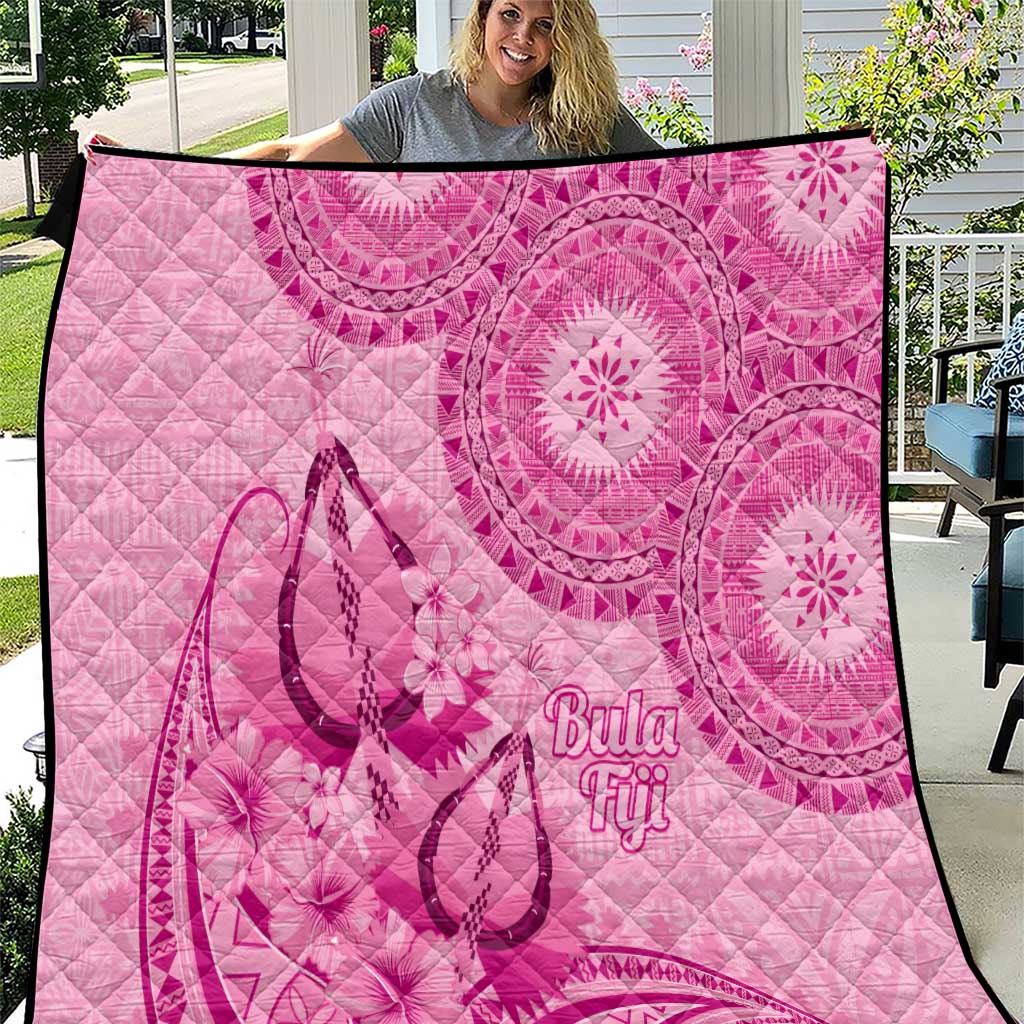 Pink Bula Fiji Quilt Fijian Dance Fan Tapa Cloth Pattern