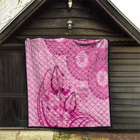 Pink Bula Fiji Quilt Fijian Dance Fan Tapa Cloth Pattern