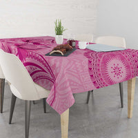 Pink Bula Fiji Tablecloth Fijian Dance Fan Tapa Cloth Pattern