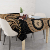 Black Bula Fiji Tablecloth Fijian Dance Fan Tapa Cloth Pattern