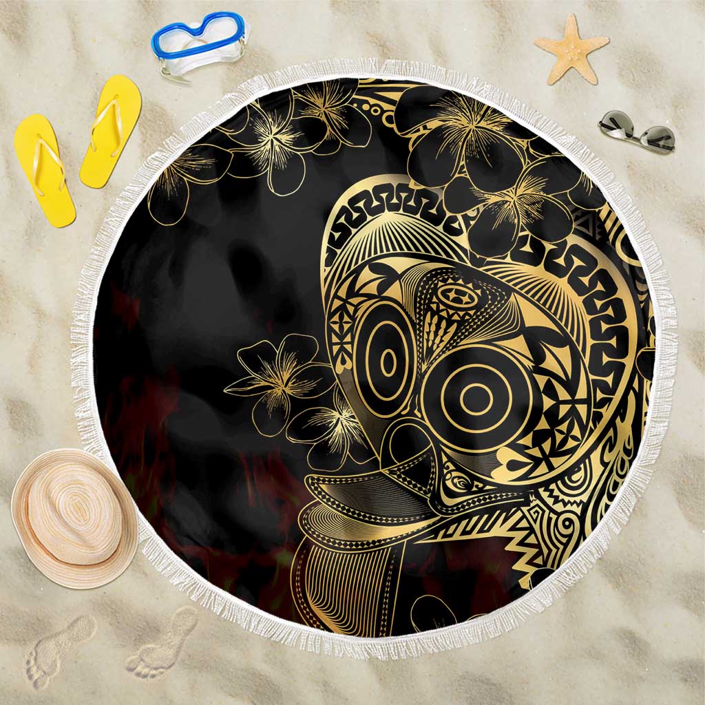 Frangipani Festival Rabaul Beach Blanket PNG Tribal Baining Mask Tattoo - Polynesian Pride