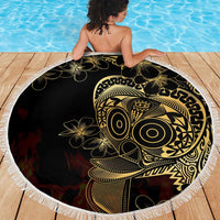 Frangipani Festival Rabaul Beach Blanket PNG Tribal Baining Mask Tattoo - Polynesian Pride