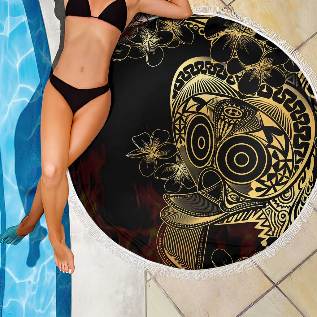 Frangipani Festival Rabaul Beach Blanket PNG Tribal Baining Mask Tattoo - Polynesian Pride