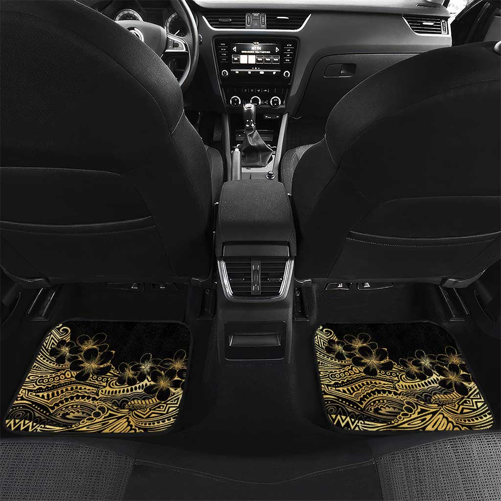 Frangipani Festival Rabaul Car Mats PNG Tribal Baining Mask Tattoo LT14 Set 2pcs - Back Black - Polynesian Pride