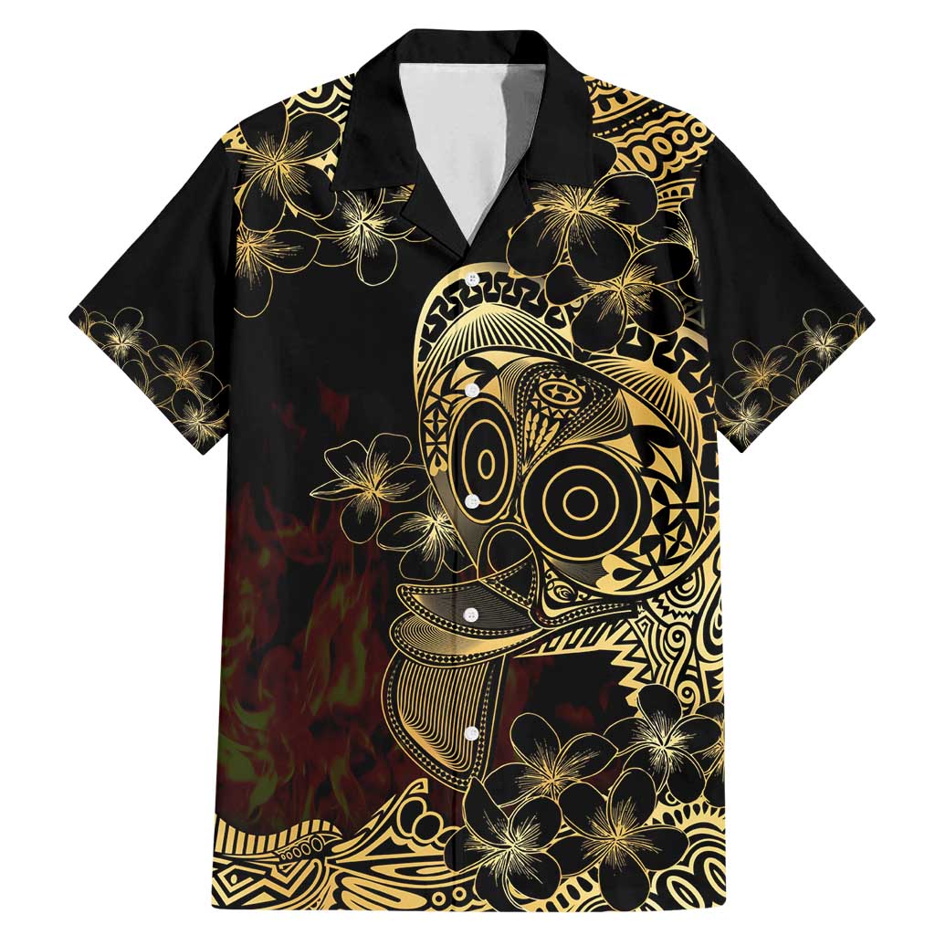 Frangipani Festival Rabaul Family Matching Mermaid Dress and Hawaiian Shirt PNG Tribal Baining Mask Tattoo - Polynesian Pride