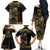 Frangipani Festival Rabaul Family Matching Off The Shoulder Long Sleeve Dress and Hawaiian Shirt PNG Tribal Baining Mask Tattoo - Polynesian Pride