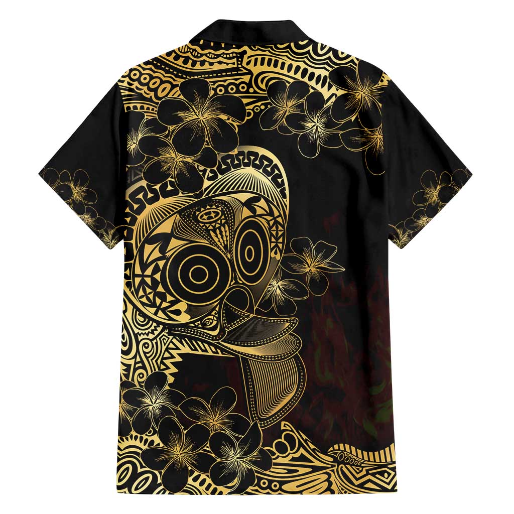 Frangipani Festival Rabaul Family Matching Off Shoulder Maxi Dress and Hawaiian Shirt PNG Tribal Baining Mask Tattoo - Polynesian Pride