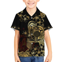 Frangipani Festival Rabaul Family Matching Summer Maxi Dress and Hawaiian Shirt PNG Tribal Baining Mask Tattoo - Polynesian Pride