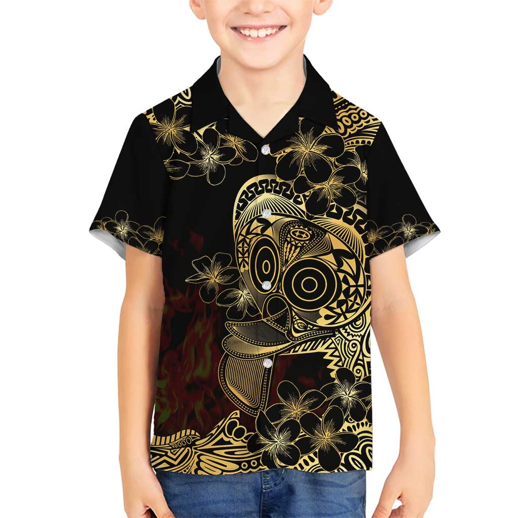 Frangipani Festival Rabaul Family Matching Tank Maxi Dress and Hawaiian Shirt PNG Tribal Baining Mask Tattoo - Polynesian Pride