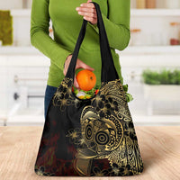 Frangipani Festival Rabaul Grocery Bag PNG Tribal Baining Mask Tattoo LT14 - Polynesian Pride