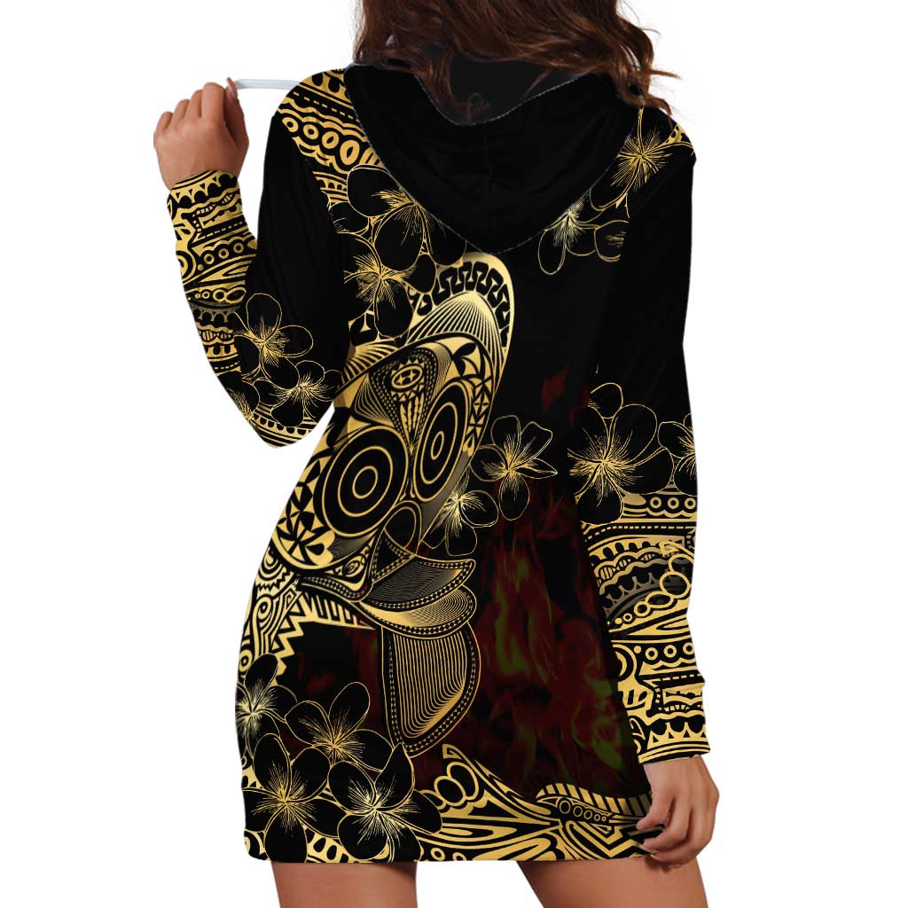Frangipani Festival Rabaul Hoodie Dress PNG Tribal Baining Mask Tattoo - Polynesian Pride
