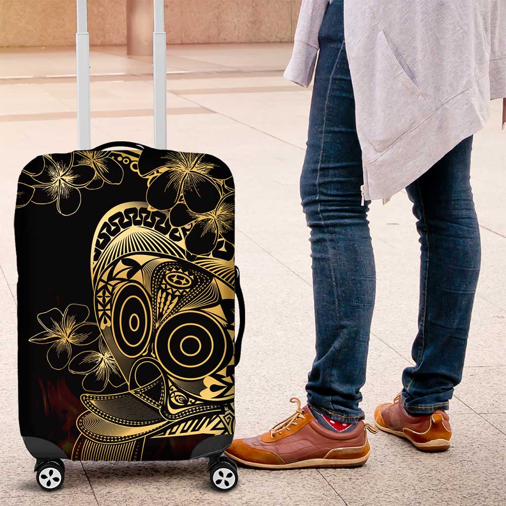 Frangipani Festival Rabaul Luggage Cover PNG Tribal Baining Mask Tattoo - Polynesian Pride