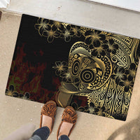 Frangipani Festival Rabaul Rubber Doormat PNG Tribal Baining Mask Tattoo - Polynesian Pride