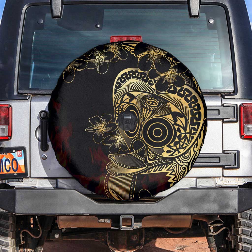 Frangipani Festival Rabaul Spare Tire Cover PNG Tribal Baining Mask Tattoo - Polynesian Pride