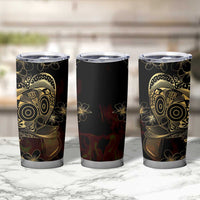 Frangipani Festival Rabaul Tumbler Cup PNG Tribal Baining Mask Tattoo - Polynesian Pride