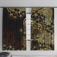 Frangipani Festival Rabaul Window Curtain PNG Tribal Baining Mask Tattoo LT14 With Hooks Black - Polynesian Pride