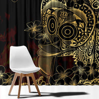 Frangipani Festival Rabaul Window Curtain PNG Tribal Baining Mask Tattoo LT14 - Polynesian Pride