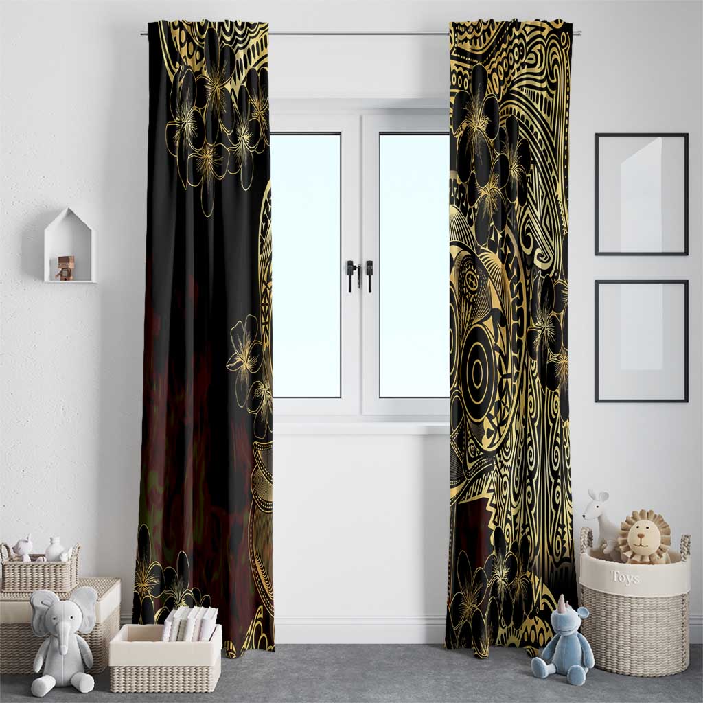 Frangipani Festival Rabaul Window Curtain PNG Tribal Baining Mask Tattoo LT14 - Polynesian Pride