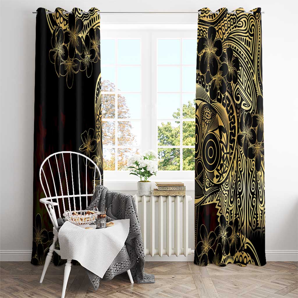 Frangipani Festival Rabaul Window Curtain PNG Tribal Baining Mask Tattoo LT14 - Polynesian Pride