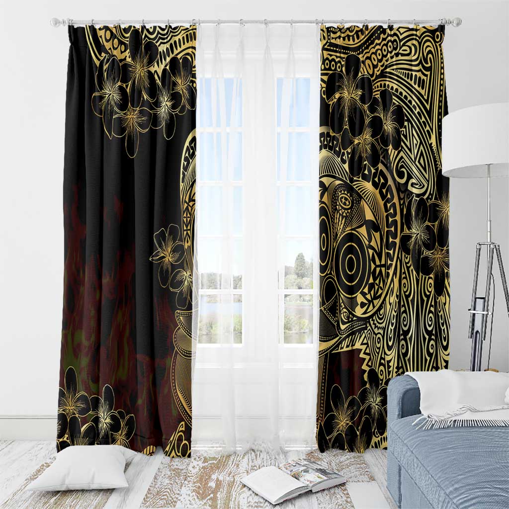 Frangipani Festival Rabaul Window Curtain PNG Tribal Baining Mask Tattoo LT14 - Polynesian Pride