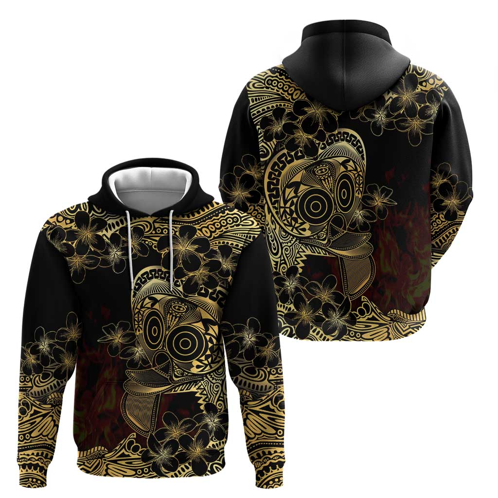 Frangipani Festival Rabaul Zip Hoodie PNG Tribal Baining Mask Tattoo - Polynesian Pride