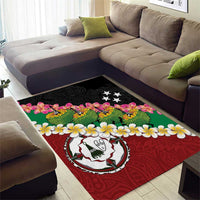 Frangipani Festival Rabaul East New Britain Area Rug Dukduk Dance With Plumeria LT14 - Polynesian Pride