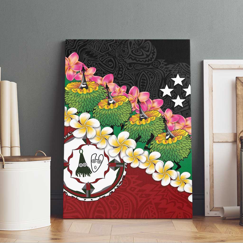 Frangipani Festival Rabaul East New Britain Canvas Wall Art Dukduk Dance With Plumeria LT14 - Polynesian Pride