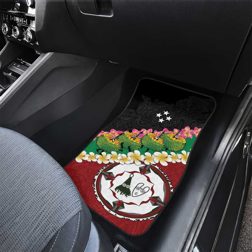 Frangipani Festival Rabaul East New Britain Car Mats Dukduk Dance With Plumeria LT14 - Polynesian Pride
