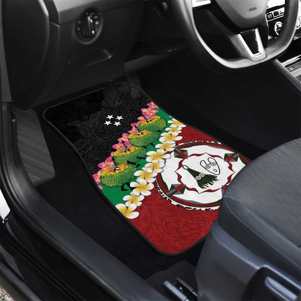Frangipani Festival Rabaul East New Britain Car Mats Dukduk Dance With Plumeria LT14 - Polynesian Pride