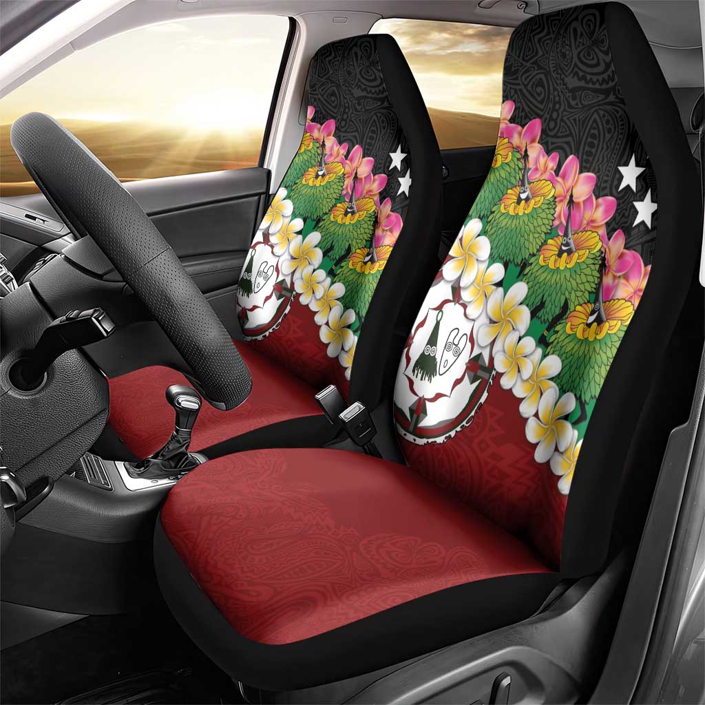 Frangipani Festival Rabaul East New Britain Car Seat Cover Dukduk Dance With Plumeria - Polynesian Pride