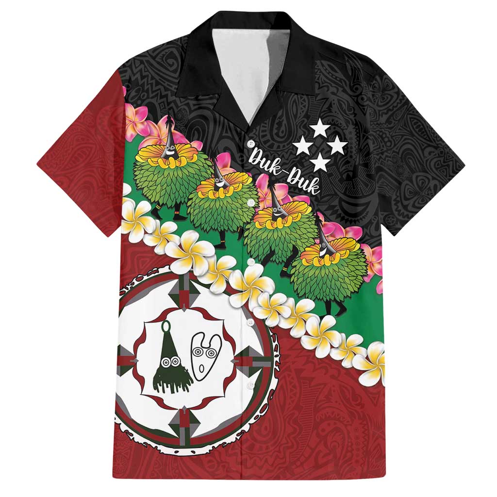 Frangipani Festival Rabaul East New Britain Family Matching Summer Maxi Dress and Hawaiian Shirt Dukduk Dance With Plumeria LT14 Dad's Shirt - Short Sleeve Red - Polynesian Pride