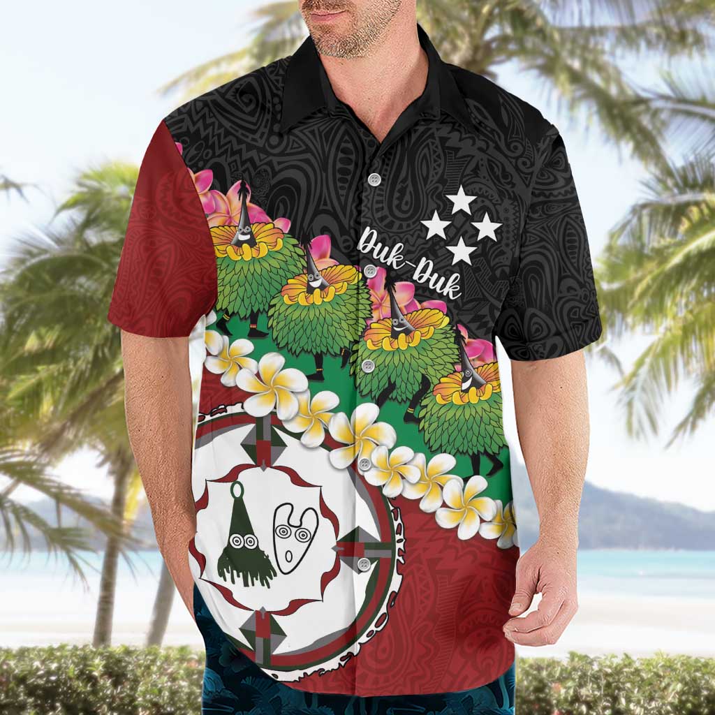 Frangipani Festival Rabaul East New Britain Hawaiian Shirt Dukduk Dance With Plumeria - Polynesian Pride