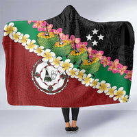 Frangipani Festival Rabaul East New Britain Hooded Blanket Dukduk Dance With Plumeria - Polynesian Pride