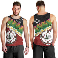 Frangipani Festival Rabaul East New Britain Men Tank Top Dukduk Dance With Plumeria - Polynesian Pride