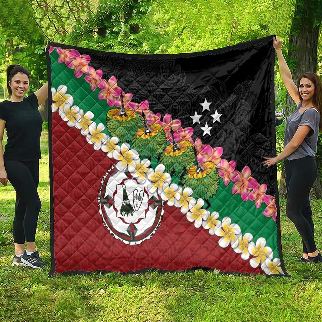 Frangipani Festival Rabaul East New Britain Quilt Dukduk Dance With Plumeria LT14 - Polynesian Pride