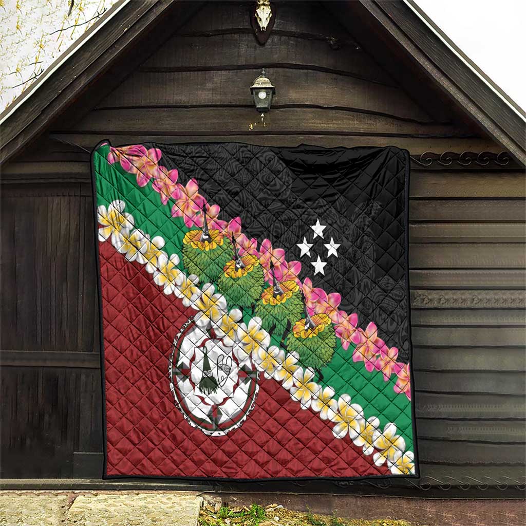 Frangipani Festival Rabaul East New Britain Quilt Dukduk Dance With Plumeria LT14 - Polynesian Pride