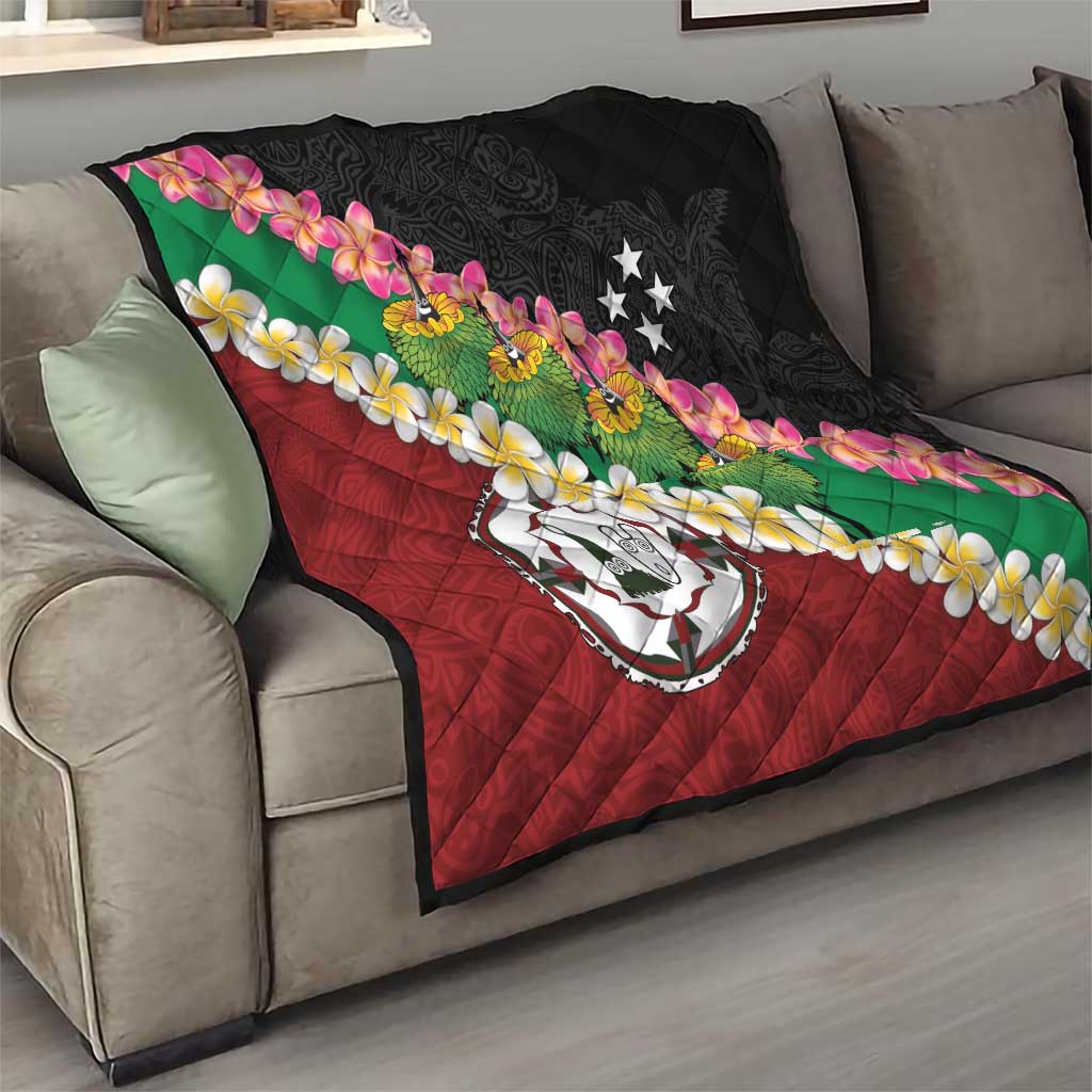 Frangipani Festival Rabaul East New Britain Quilt Dukduk Dance With Plumeria LT14 - Polynesian Pride