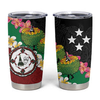 Frangipani Festival Rabaul East New Britain Tumbler Cup Dukduk Dance With Plumeria - Polynesian Pride