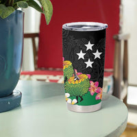 Frangipani Festival Rabaul East New Britain Tumbler Cup Dukduk Dance With Plumeria - Polynesian Pride