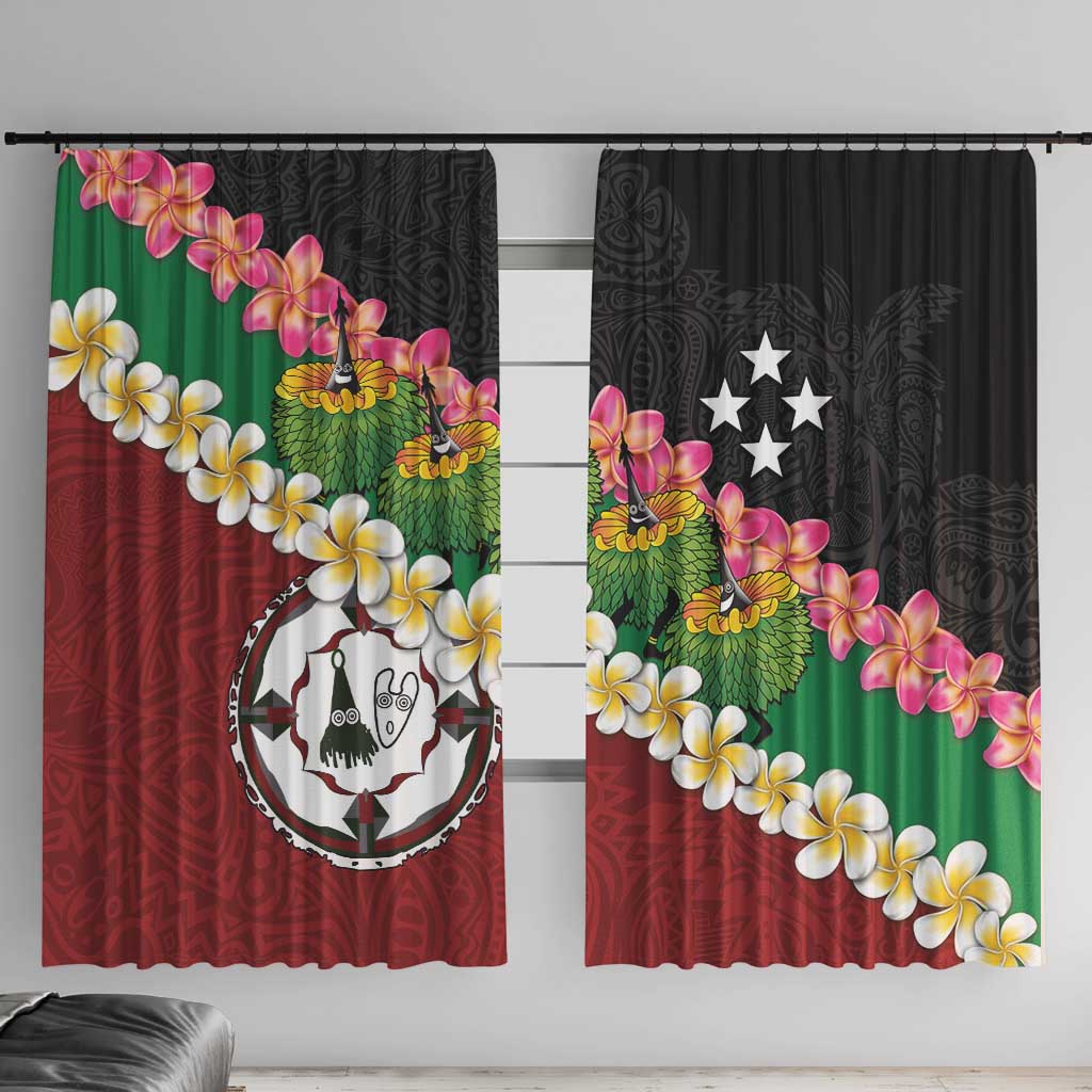 Frangipani Festival Rabaul East New Britain Window Curtain Dukduk Dance With Plumeria LT14 With Hooks Red - Polynesian Pride