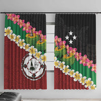 Frangipani Festival Rabaul East New Britain Window Curtain Dukduk Dance With Plumeria LT14 With Hooks Red - Polynesian Pride